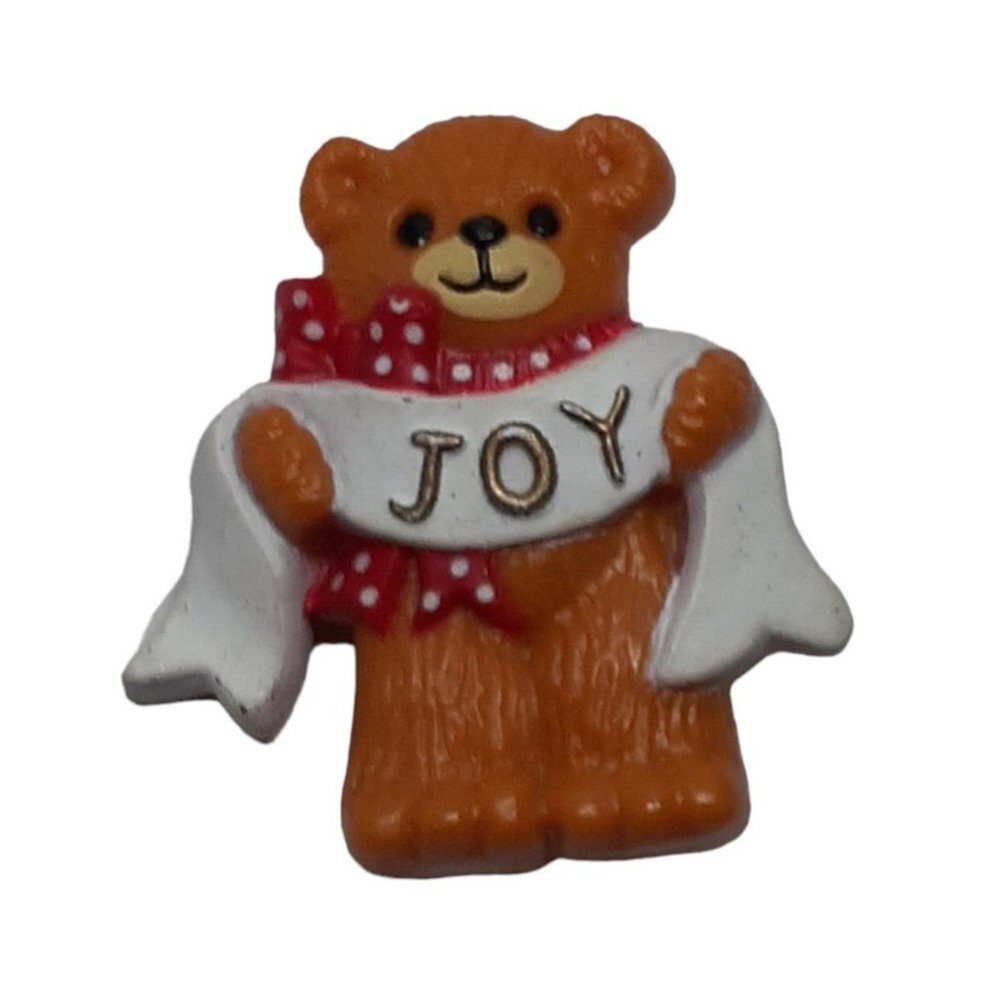 Vintage Christmas Enesco Lucy Rigg Joy Banner Bear 1982